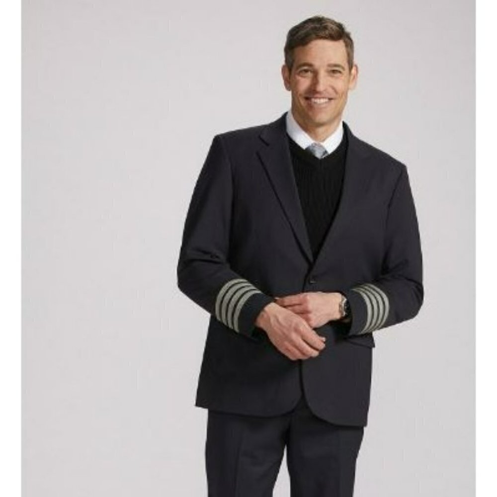 Murphy & Hartelius Pilot Uniform Aviator Blazer Captain's Stripes Mens Size 46 S